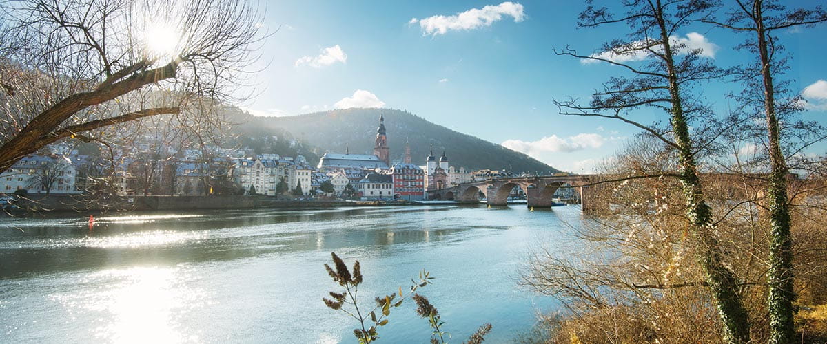 Heidelberg and the River Neckar during winter